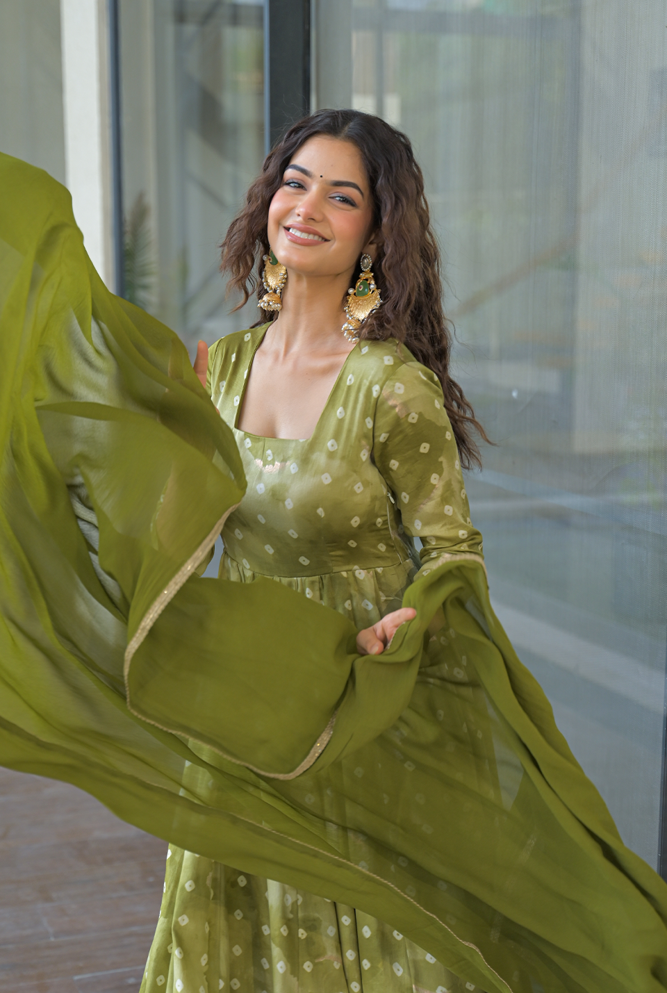 Reet Green Muslin Suit Set