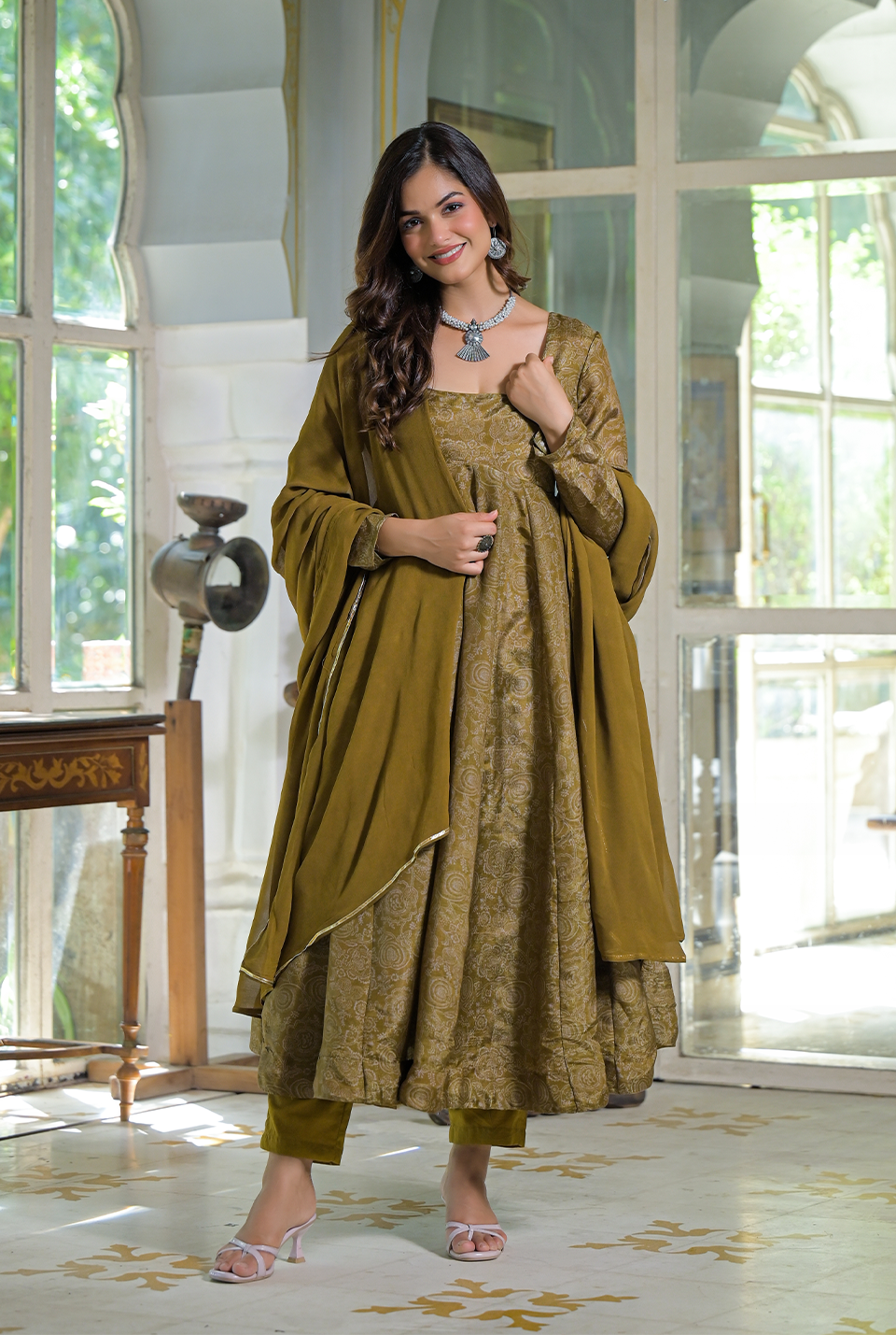 Dusky Glow Silk Suit Set