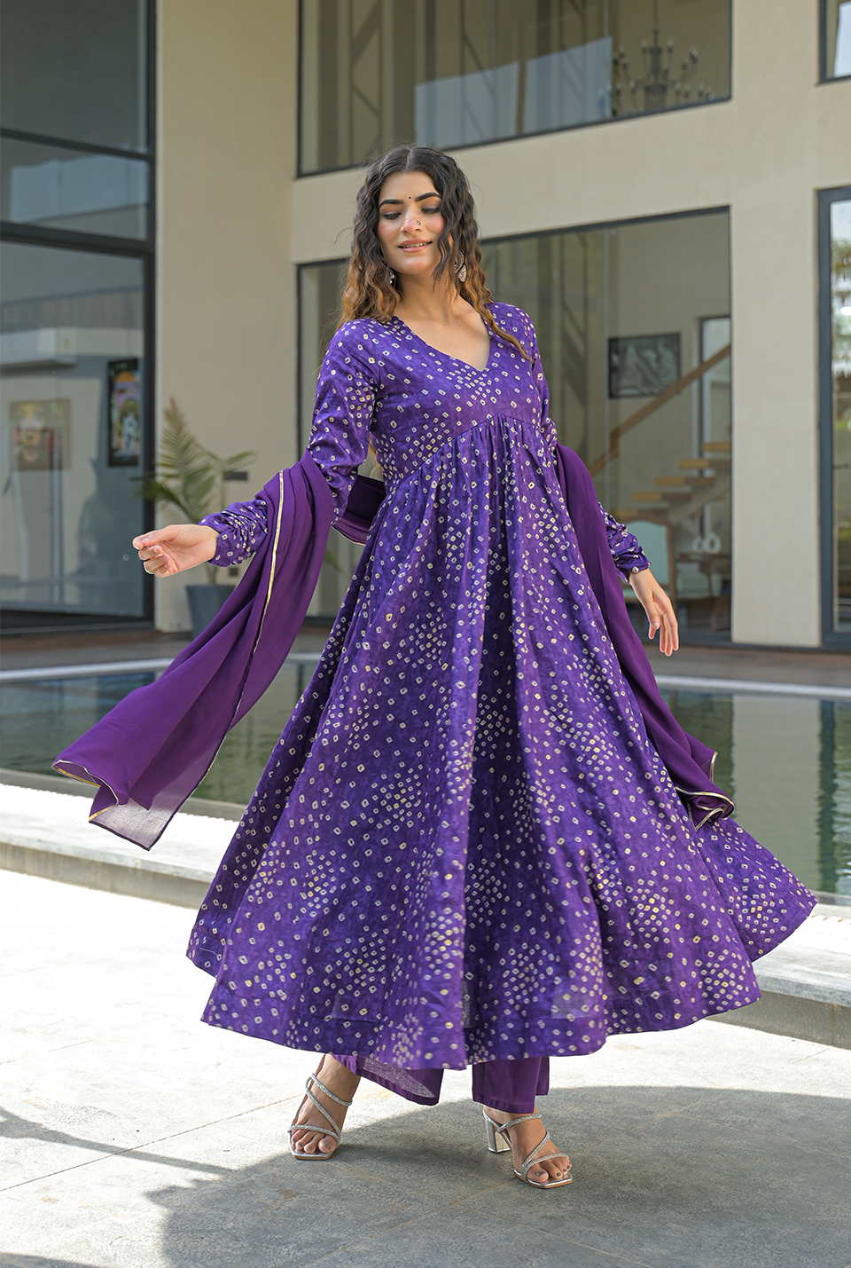 Mehek purple suit set