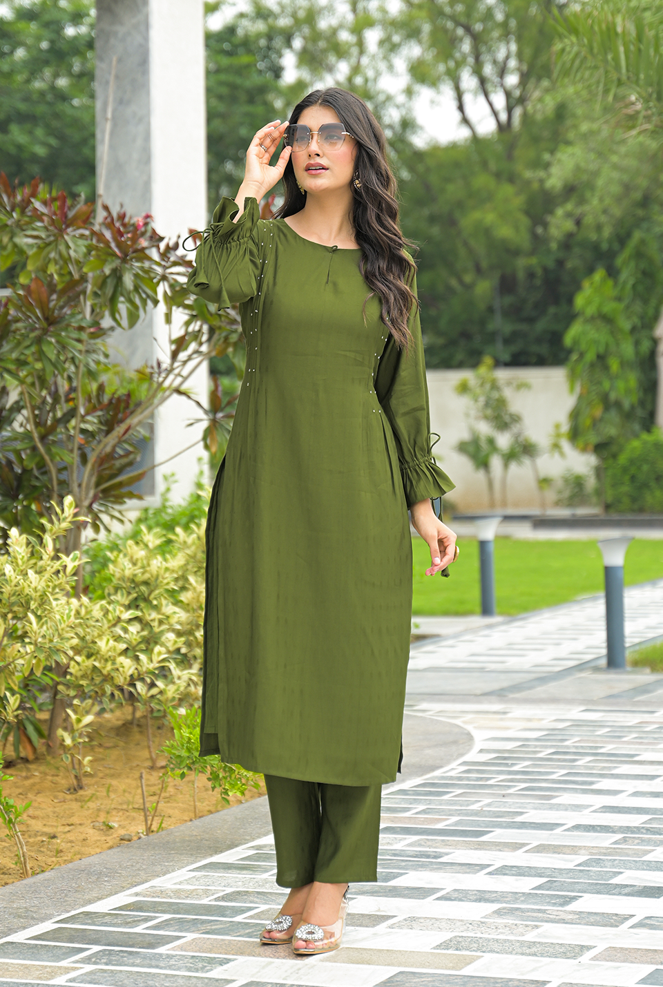 Autumn Green Kurta Set
