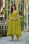 Vishaka green organza sit set