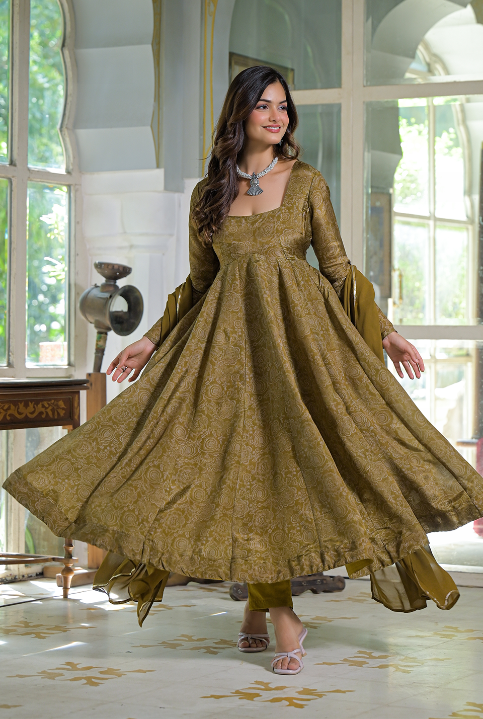 Dusky Glow Silk Suit Set