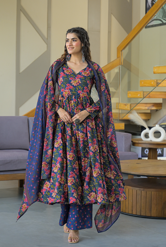 Khushi Blue floral suit set