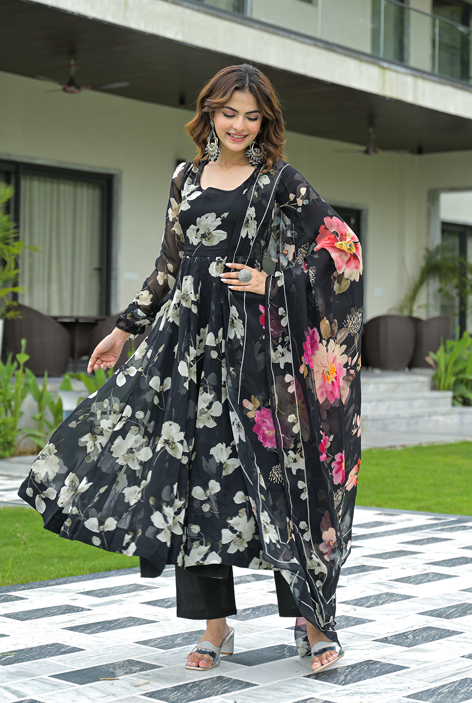 Barkha Black Georgette Suit Set