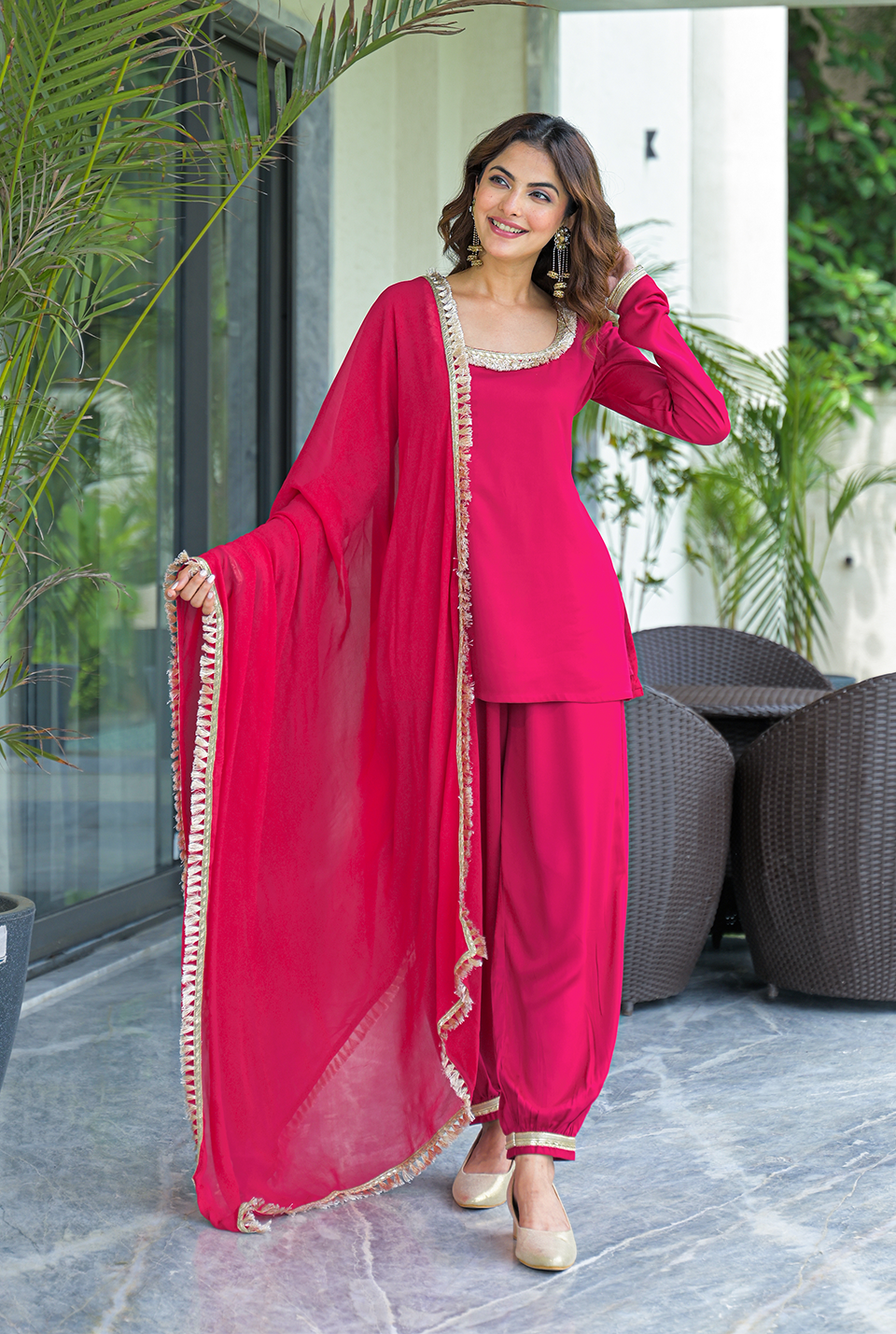 Sarah Pink Silk set