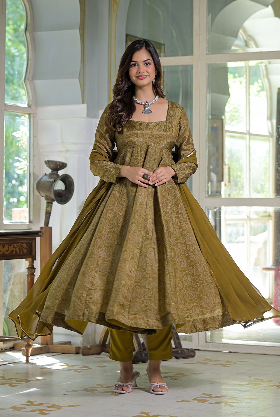 Dusky Glow Silk Suit Set