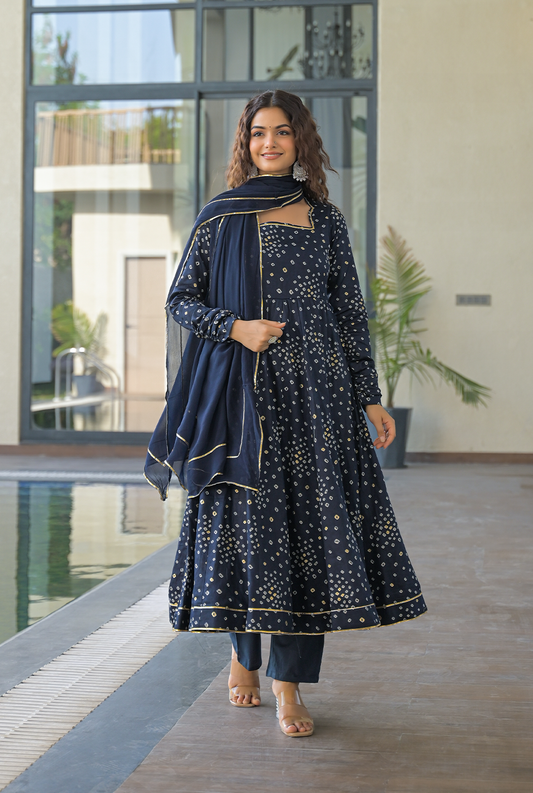 Riwaayat blue suit set