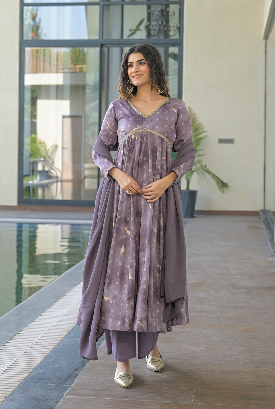 Sunehri muslin suit set