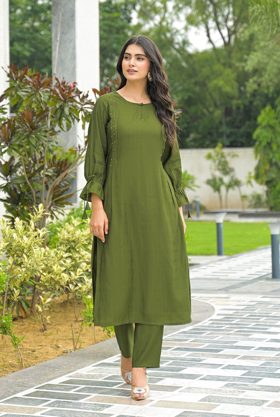 Autumn Green Kurta Set
