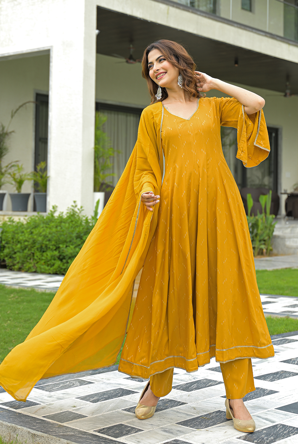 Sophia Mustard Suit Set