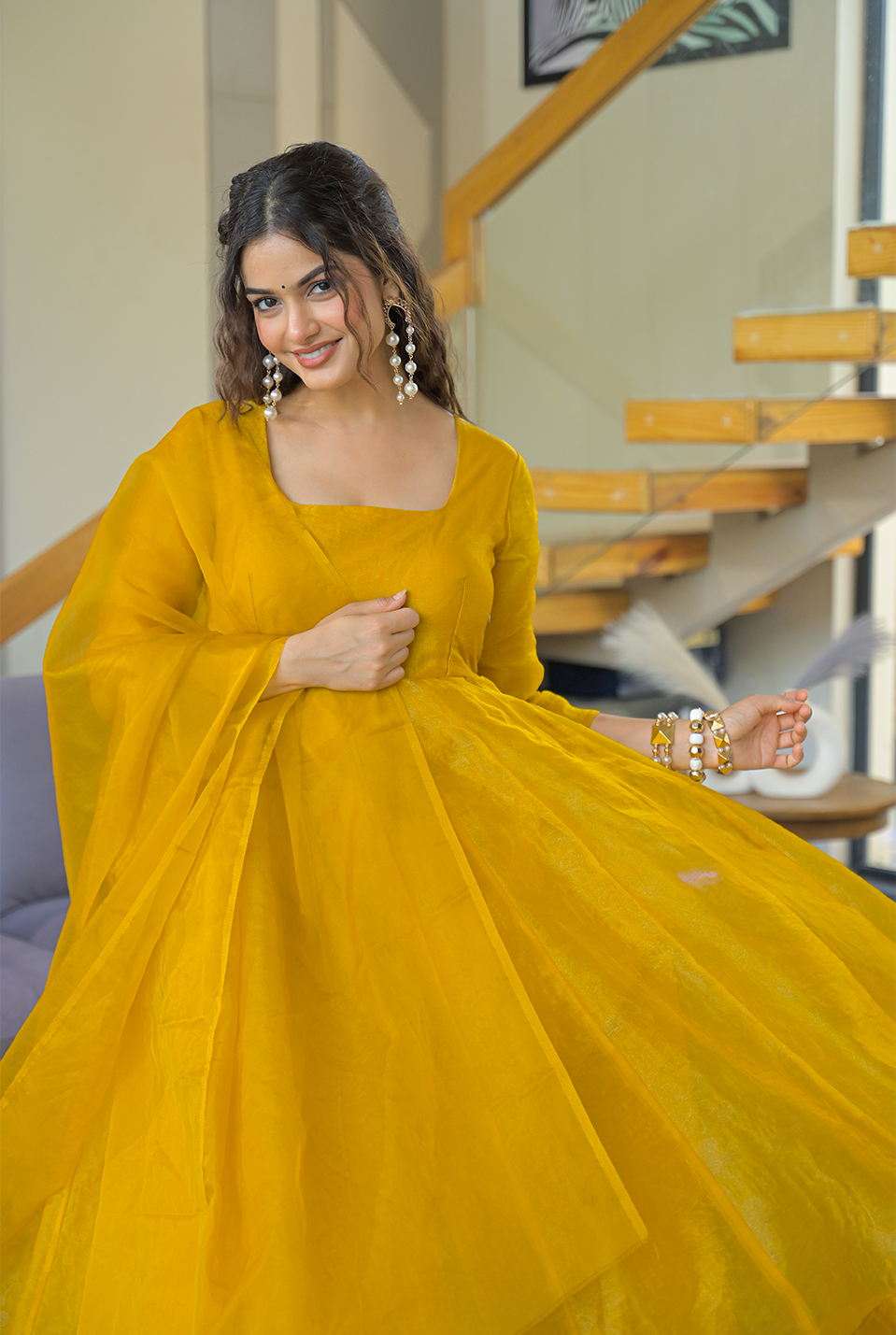 Samriddhi Yellow Organza Suit Set