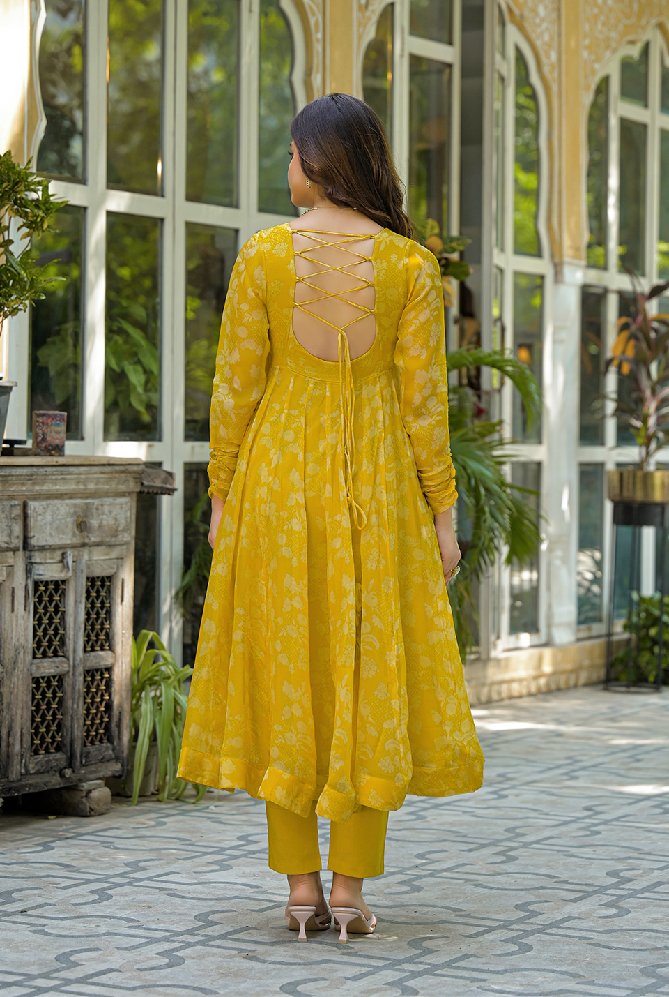 Kanisha yellow organza Suit set