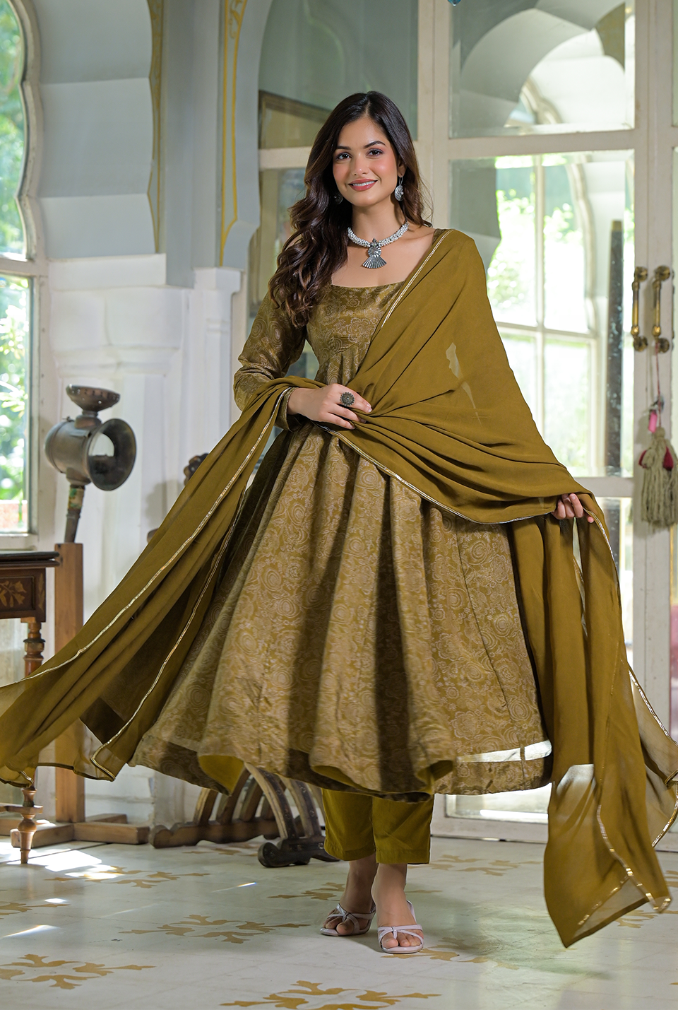 Dusky Glow Silk Suit Set