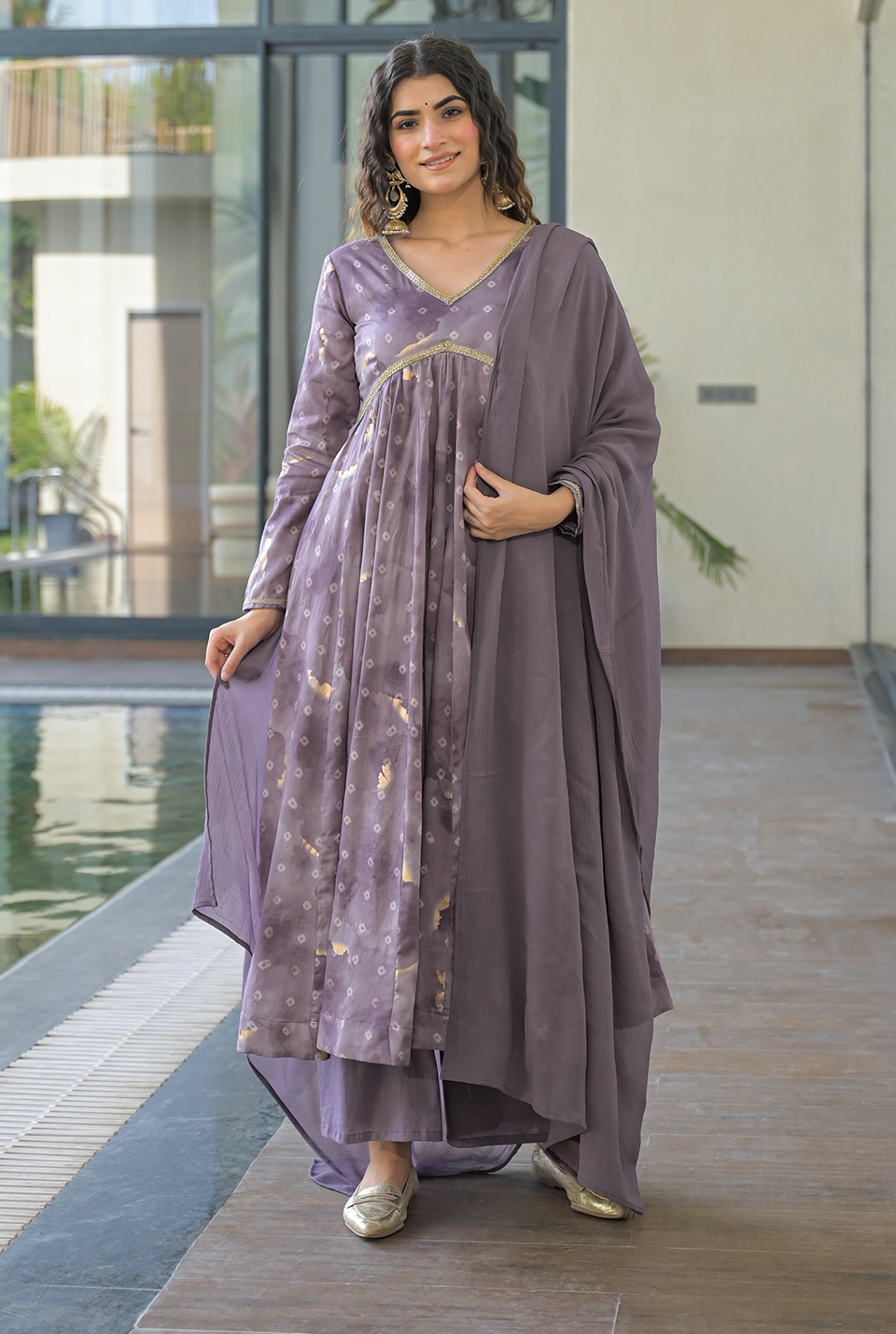 Sunehri muslin suit set