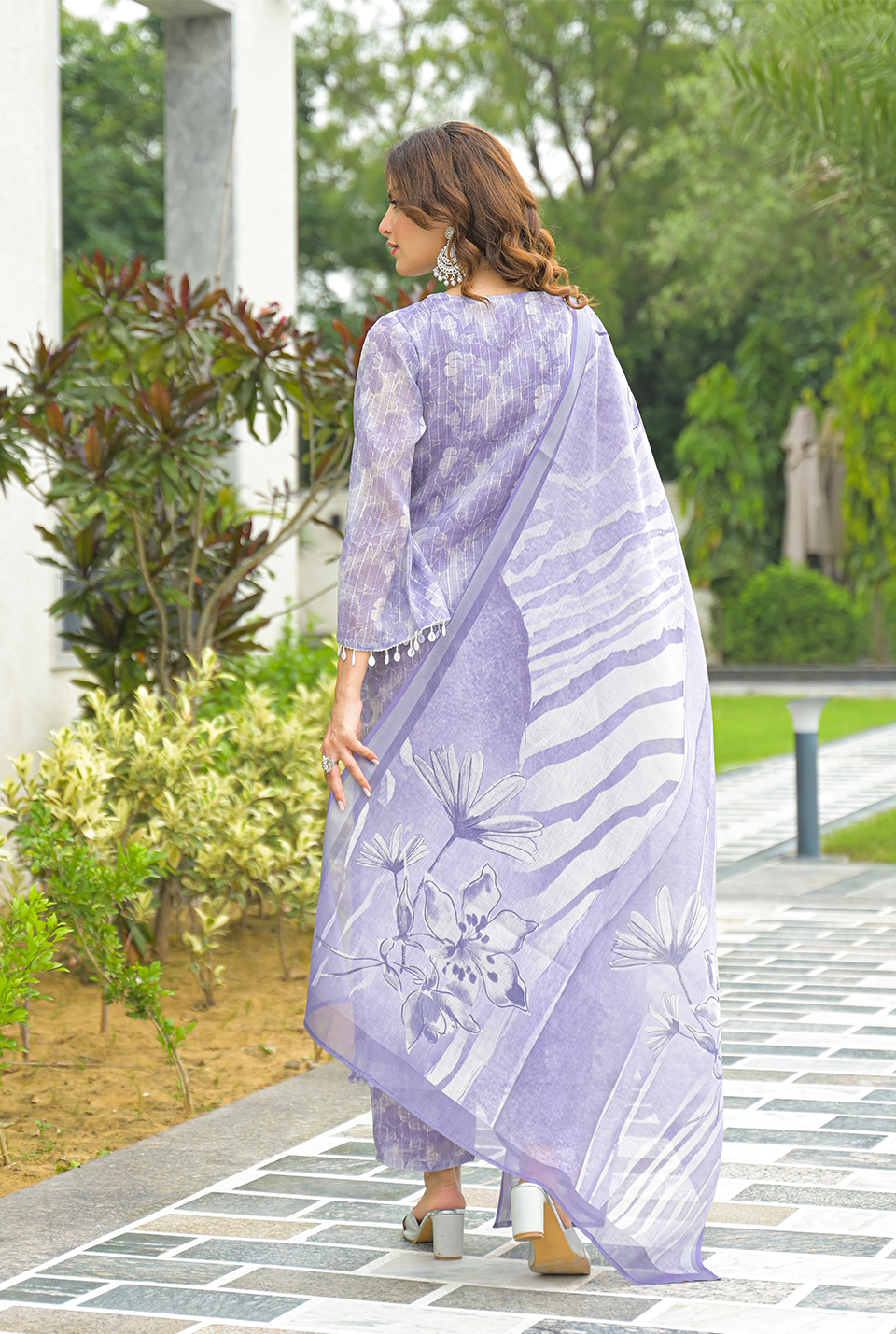 Violet Floral Kurta Set
