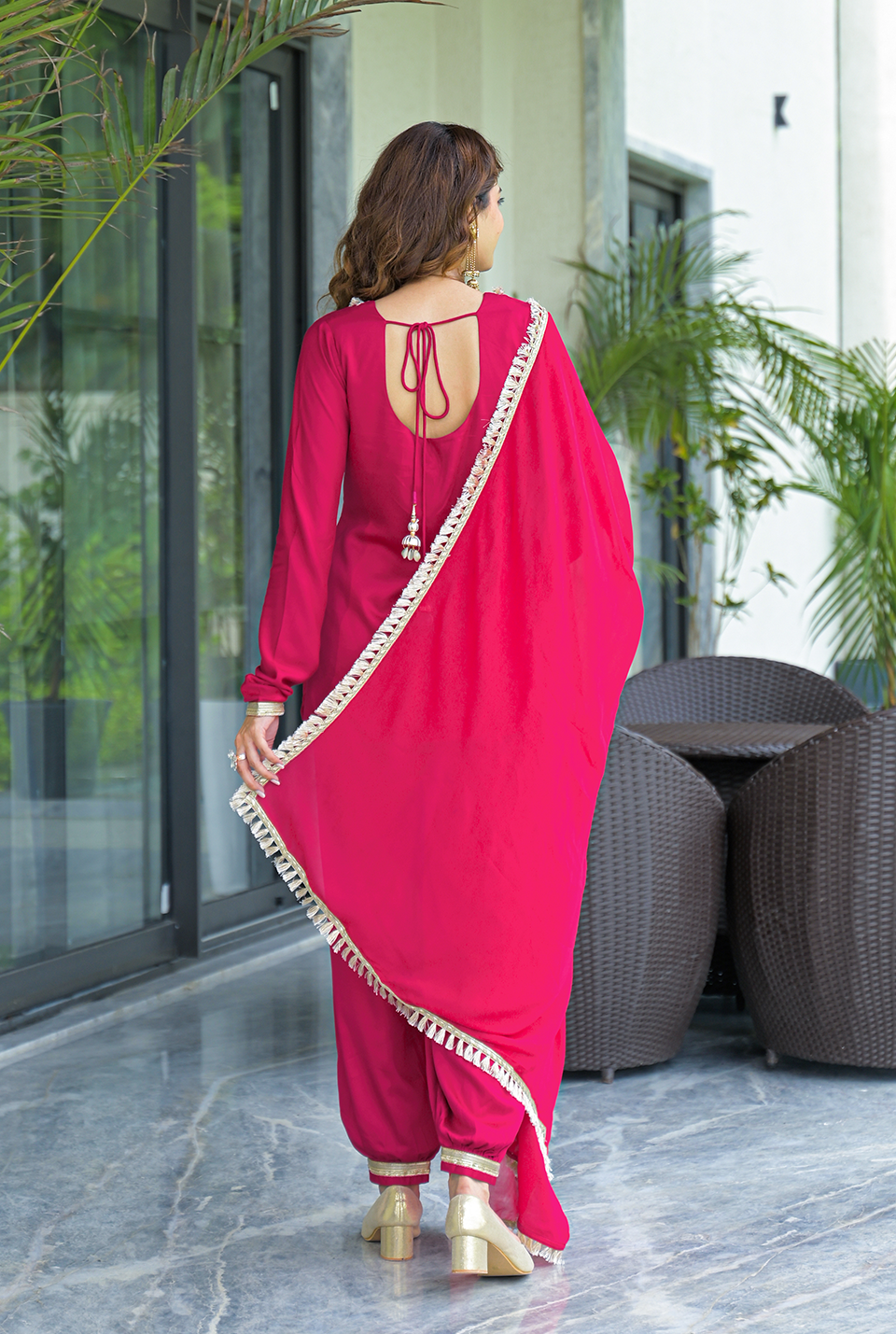 Sarah Pink Silk set