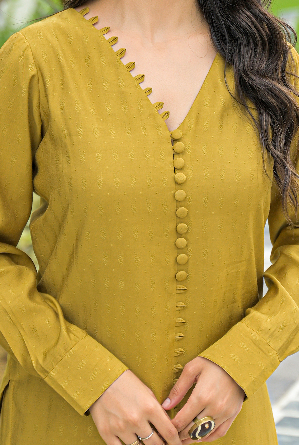 Ruth Mustard Kurta Set