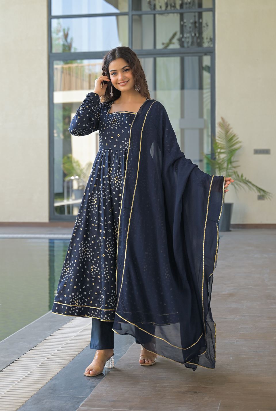 Riwaayat blue suit set