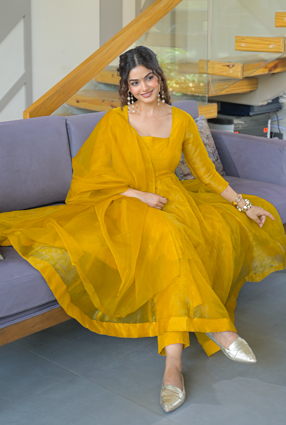 Samriddhi Yellow Organza Suit Set