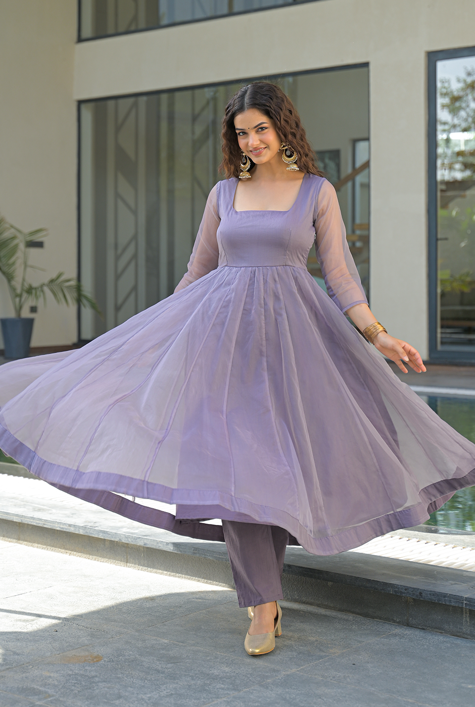 Amethyst Organza Suit Set