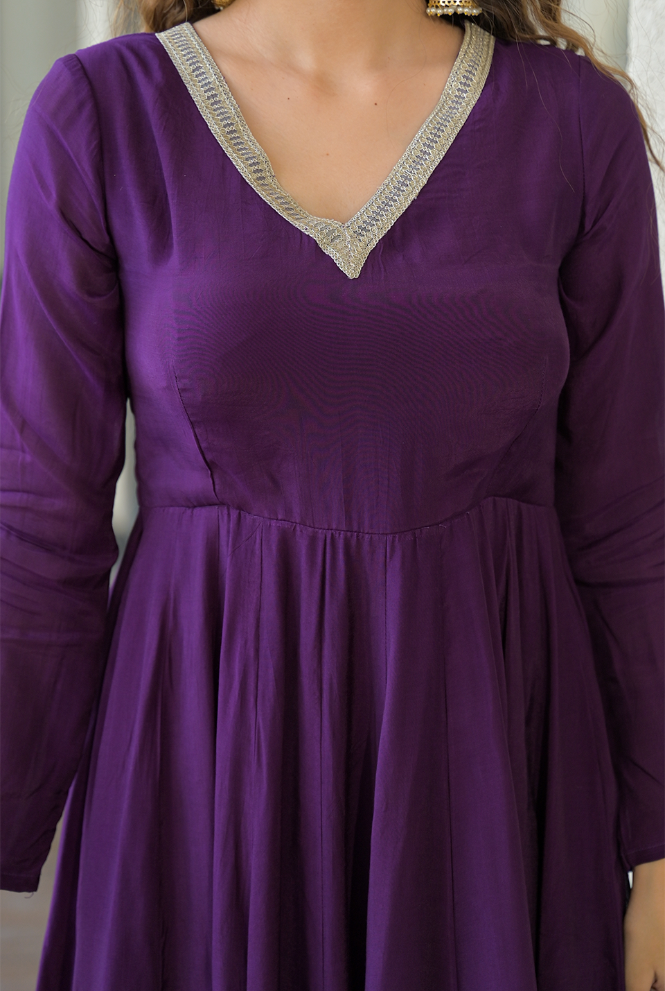 Madhurima Purple Muslin Suit Set