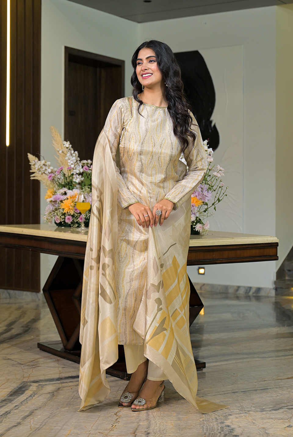 Resham sheer kurta set
