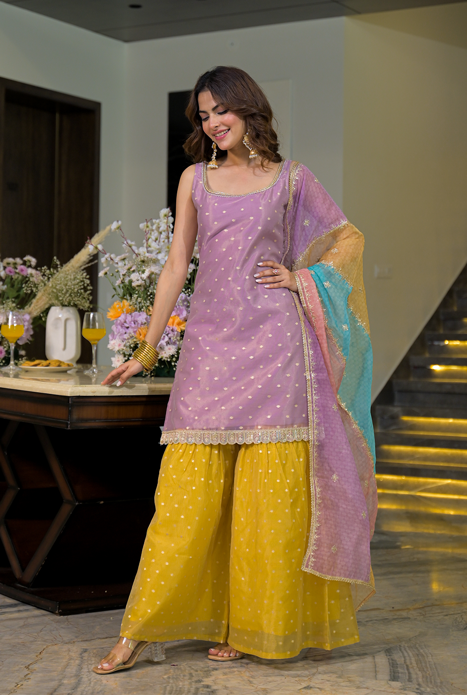 Mahira Multicolor Sharara Set