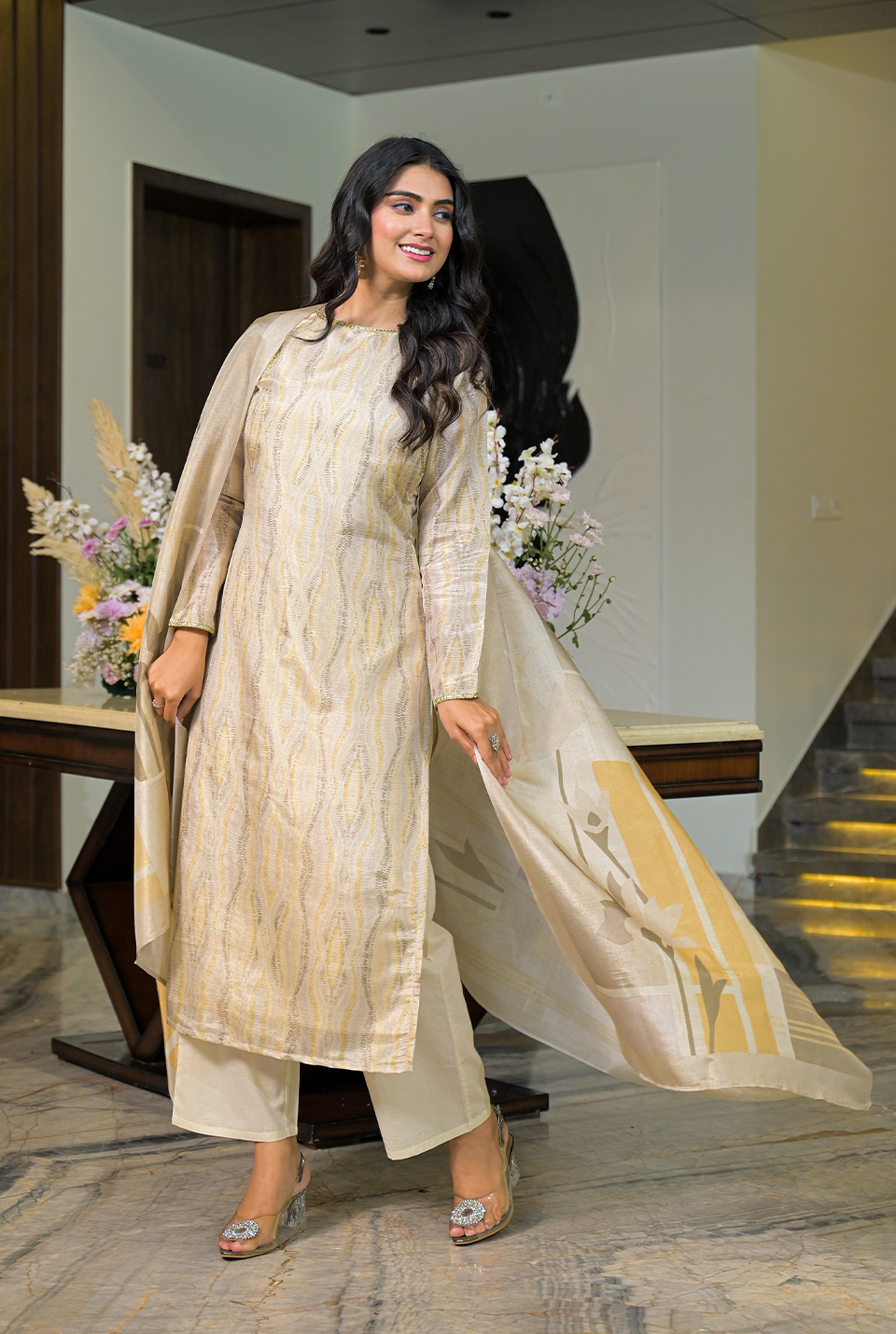 Resham sheer kurta set