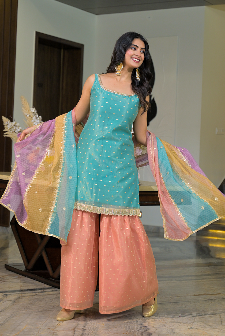 Natalie Multicolor Sharara Set