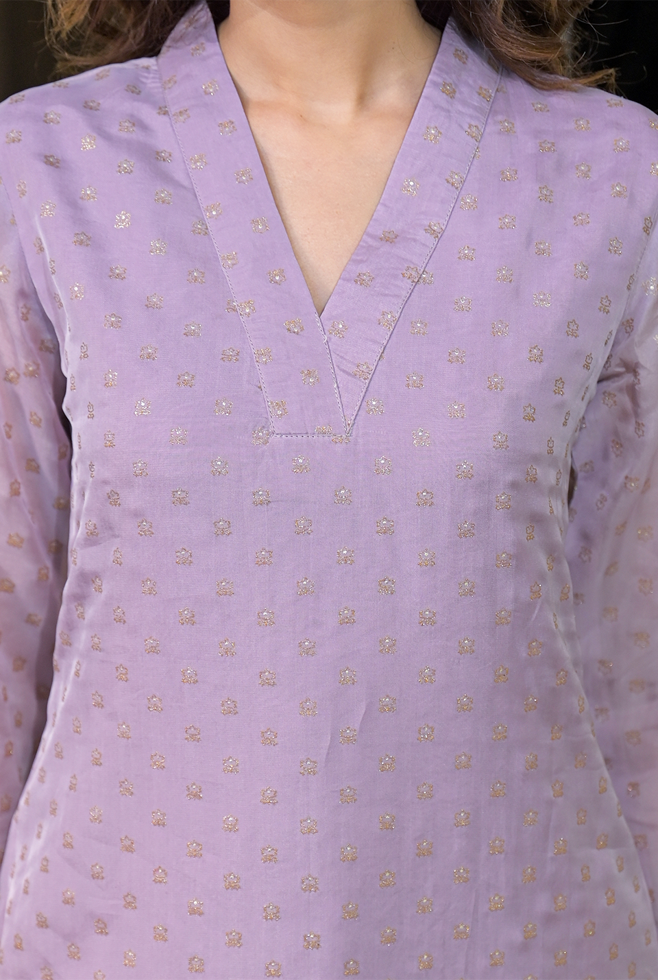 Mehar lavender organza suit set