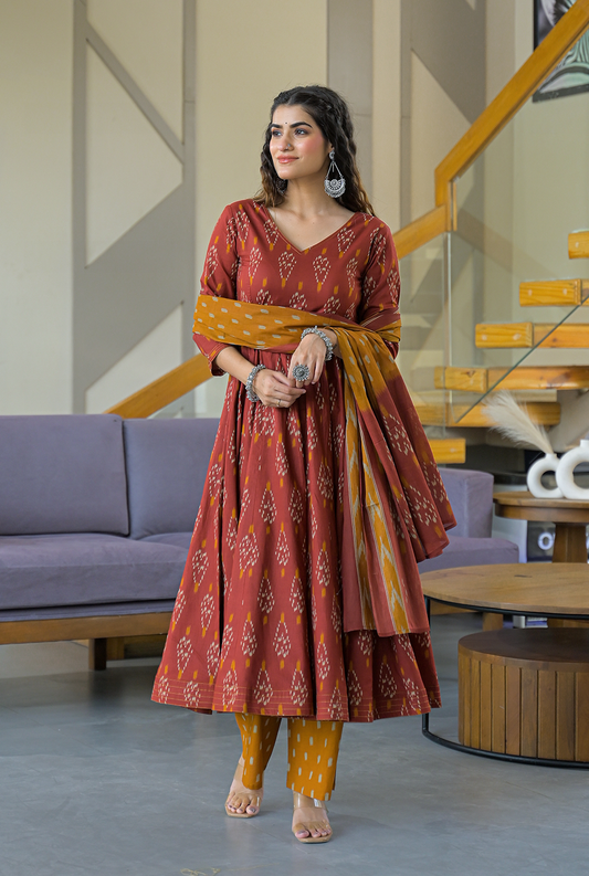 Meera Ikkat cotton suit set