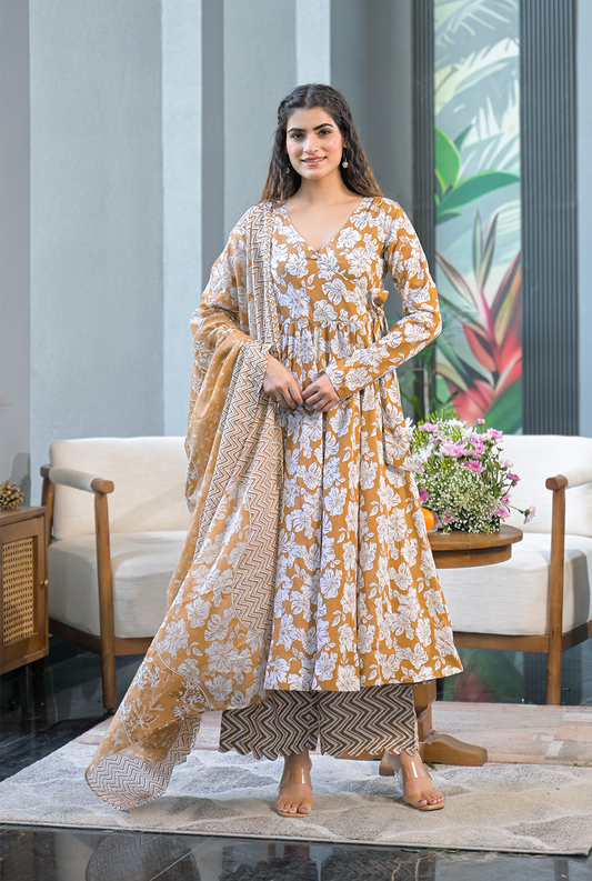 Ira cotton angrakha suit set