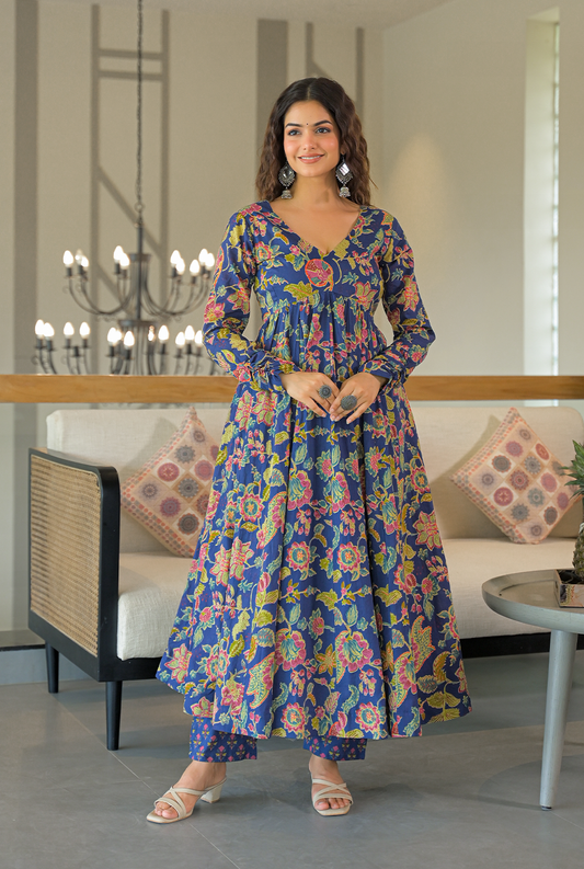 Inaaya blue cotton suit set